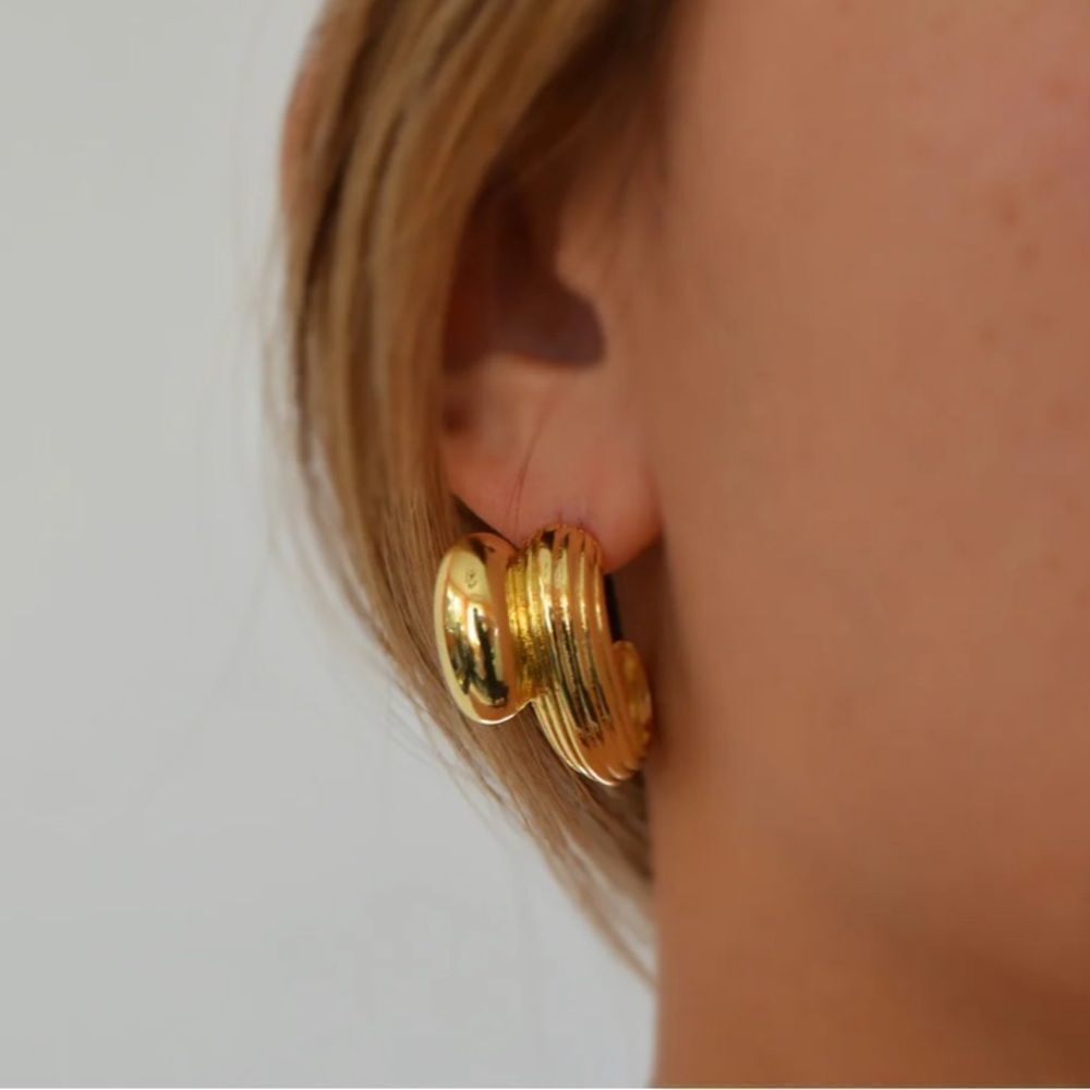 Free People Gold Chunky Hoop Coil Earrings